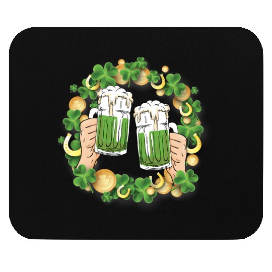 St. Patrick's Day Irish Green Beer, Wine Cups Mouse Pads