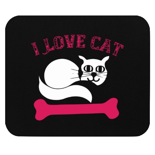I Love Cat Mouse Pads