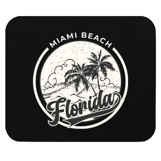 vintage Miami beach, Summer beach Mouse Pads
