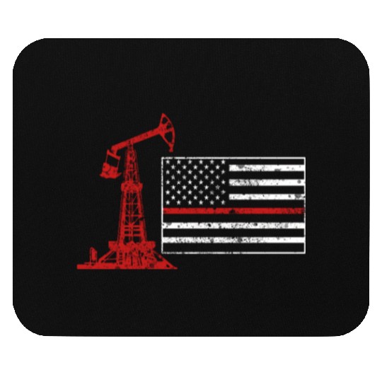 Oilfield Oil Drilling Us Flag Mouse Pads