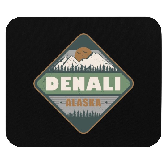 Denali Alaska US Vintage Hiking Design Mouse Pads