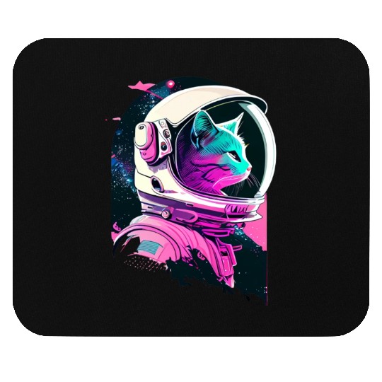 Aesthetic Vaporwave Space Cat 80s 90s Astronaut Mouse Pads