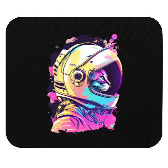 Aesthetic Vaporwave Space Cat 80s 90s Astronaut Mouse Pads