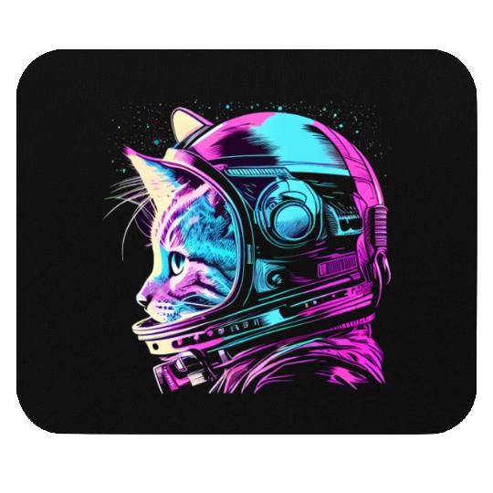 Aesthetic Vaporwave Space Cat 80s 90s Astronaut Mouse Pads
