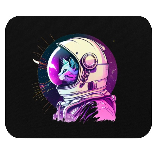 Aesthetic Vaporwave Space Cat 80s 90s Astronaut Mouse Pads