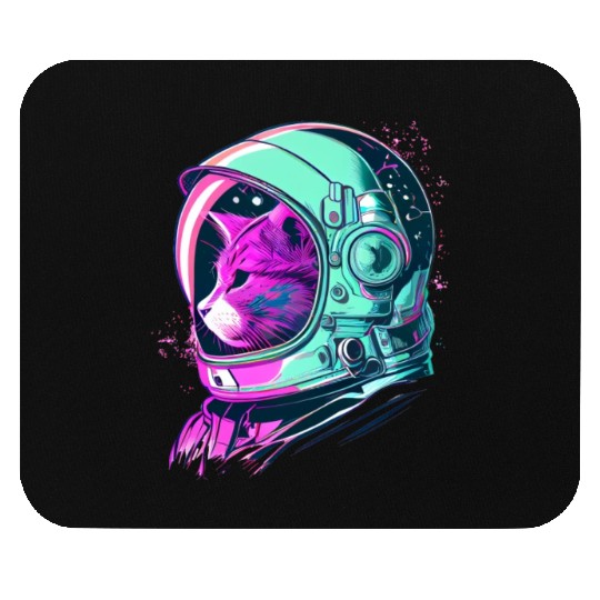 Aesthetic Vaporwave Space Cat 80s 90s Astronaut Mouse Pads