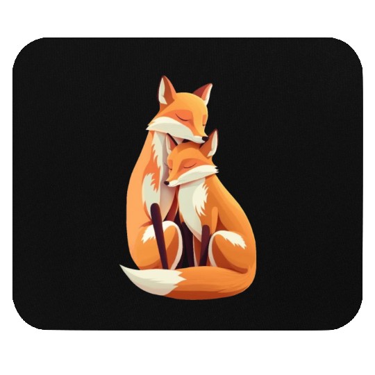Fox forest animal foxes siblings bro sis nature Mouse Pads