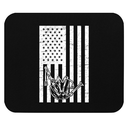 Bagpipe American Flag Bagpiper US Flag Bagpipe Mouse Pads