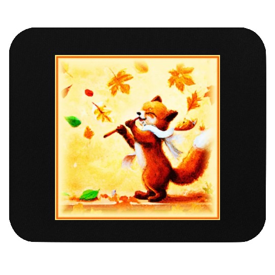 Painting Of a Happy Singing Red Fox. Buy Now Mouse Pads