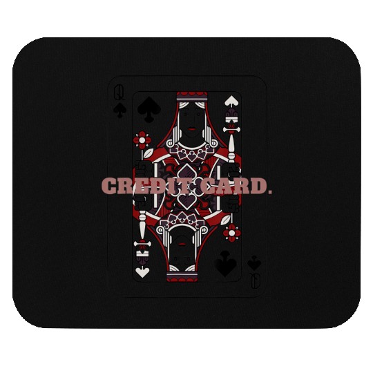 CREDIT CARD Queen of Spades Playing Card Mouse Pads
