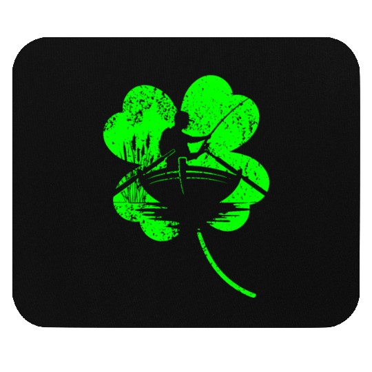 Fishing St. Patrick's day shamrock Mouse Pads