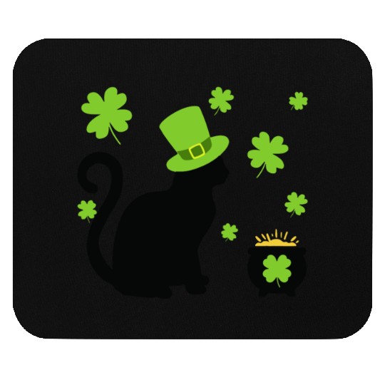 Cat Shamrock St Patrick Day Lucky 01 Mouse Pads