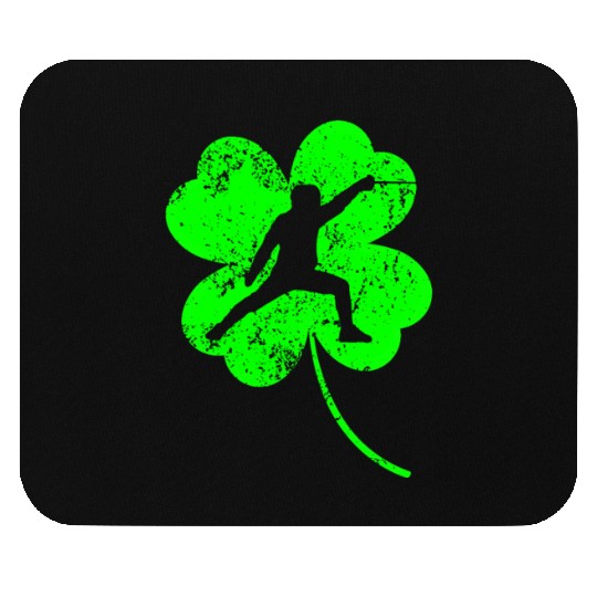Fencing St. Patrick's day shamrock Mouse Pads