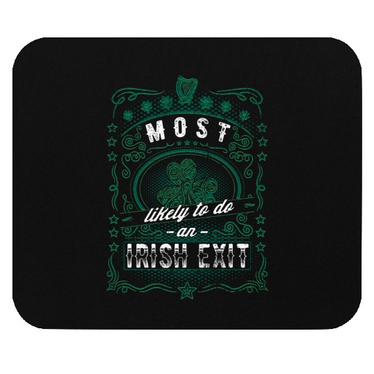 Irish Exit Saint Patrick's Day Vintage Shamrock Mouse Pads