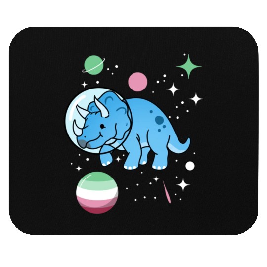 Abrosexual Pride Triceratops Astronaut Mouse Pads