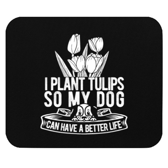 Tulip Gardening Dog Mouse Pads