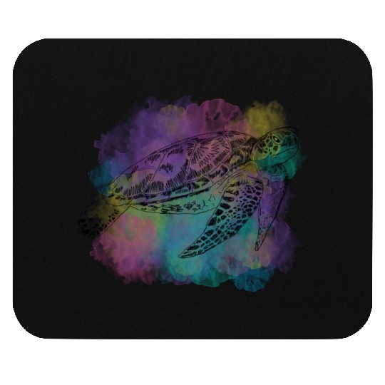 turtle watercolor Mouse Pads