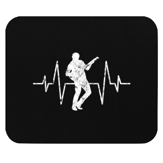 guitar player heartbeat Mouse Pads