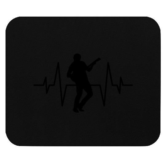 guitar player heartbeat Mouse Pads