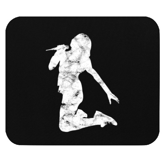guitar player girl silhouette Mouse Pads