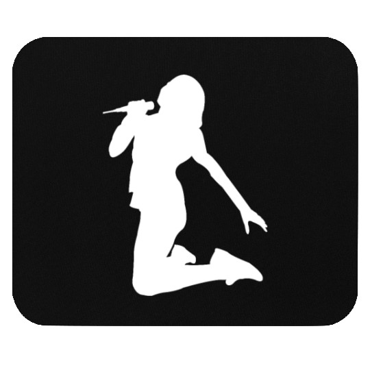 guitar player girl silhouette Mouse Pads