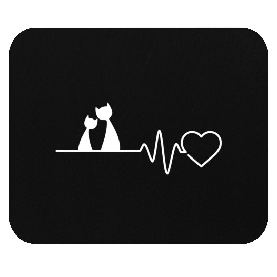CAT HEARTBEAT Mouse Pads Heart Beat
