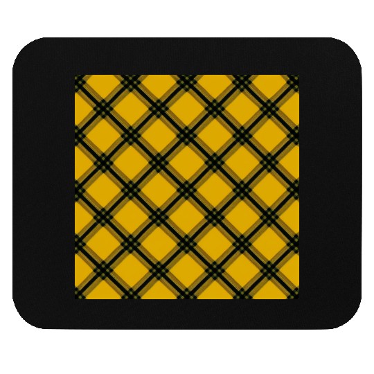 Tartan Touch A Yellow and Black Pattern Mouse Pads