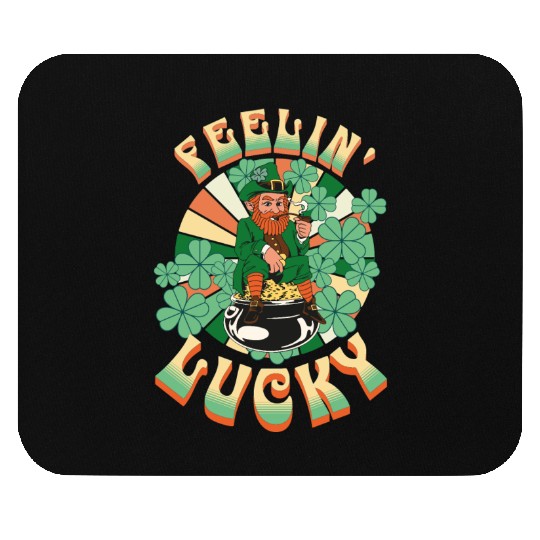 Feeling Lucky Groovie Leprachaun St. Patricks Day Mouse Pads