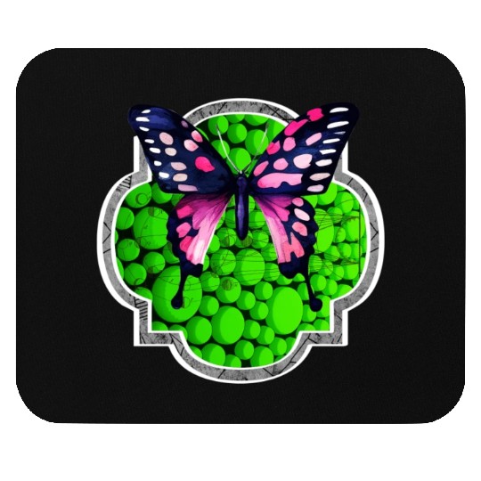 Purple Butterfly, Green Dots, Astrology Mouse Pads