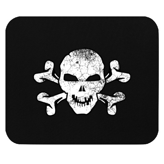 Cracked Skull And Crossbones Mouse Pads