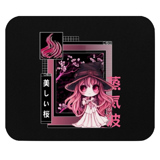 Witch Chibi Japanese Vaporwave Aesthetic Pastel Go Mouse Pads