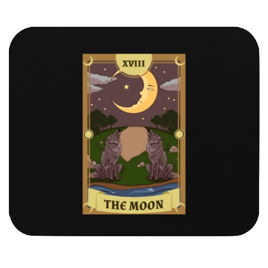 Anime Tarot Card The Moon Occult Witch Mouse Pads