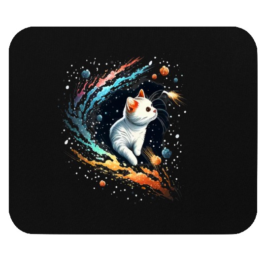 Astronaut Cat or Space Cat on Galaxy Cat Lover Mouse Pads