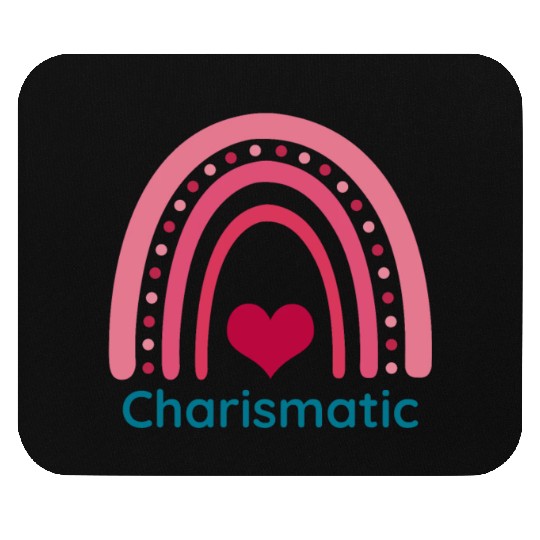 Charismatic Viva Magenta Boho Rainbow Mouse Pads