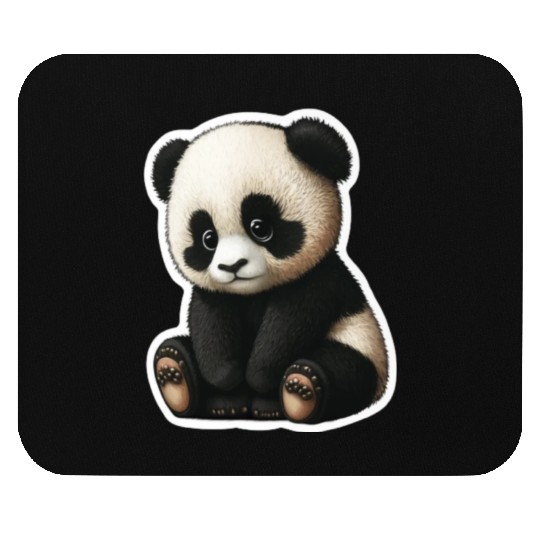 Cute little Panda playing design Mouse Pads