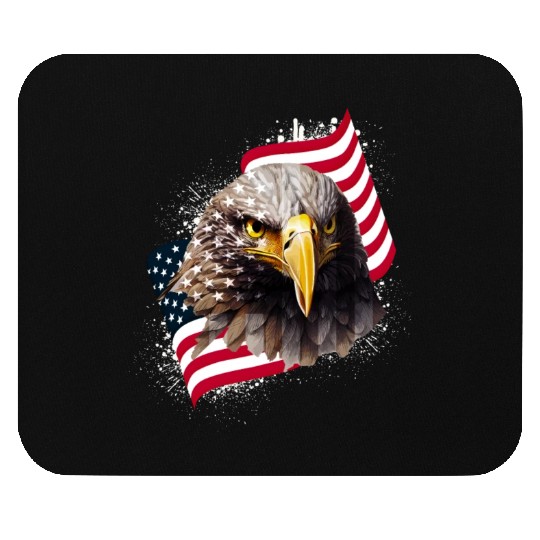 Patriotic Eagle US American Flag Bald Eagle USA Mouse Pads