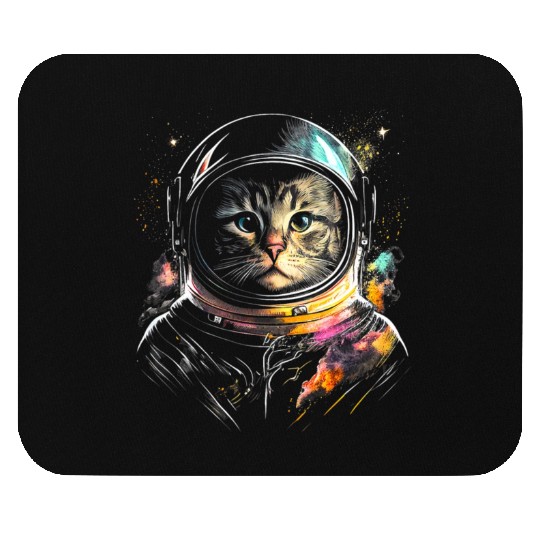 Space Cat on Galaxy Cat Lover Mouse Pads