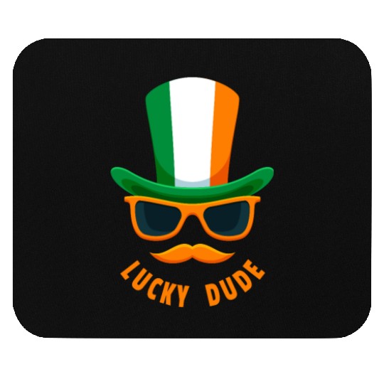 Lucky Dude, St Patricks Day, Irish, Boys T, mousta Mouse Pads