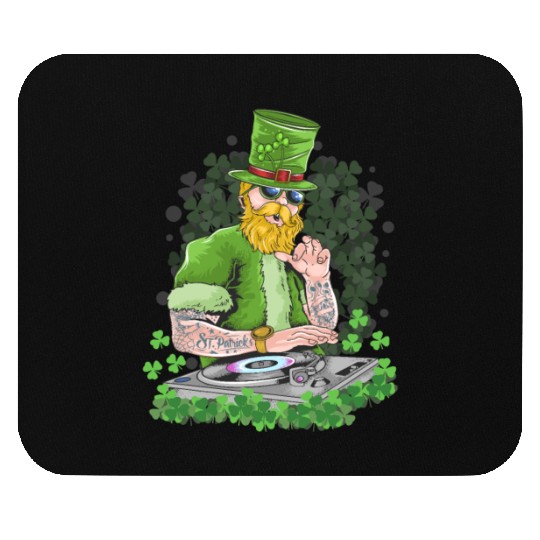 St Patricks Day DJ, Music Love, Tattoos Lucky Clov Mouse Pads
