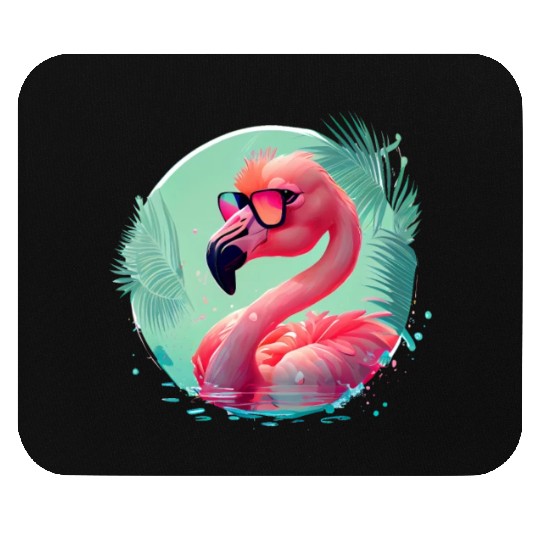 Retro Sunset Pink Flamingo Summer Design Flamingo Mouse Pads