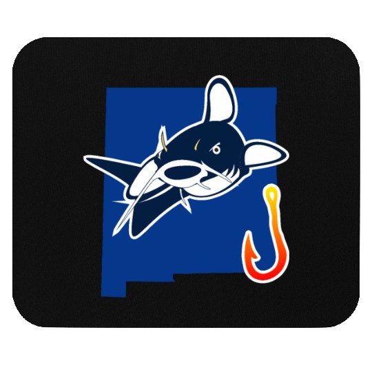 Catfishing Season New Mexico State Flag Fish Rod Mouse Pads