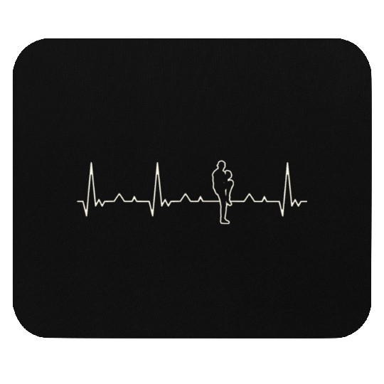 Baseball Pitcher Throw Player. Heart. Love. EKG. Mouse Pads