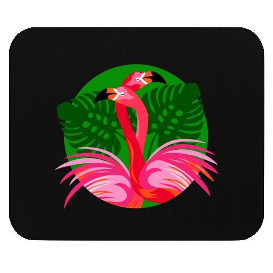 Flamingo Birds Love Hug Mouse Pads