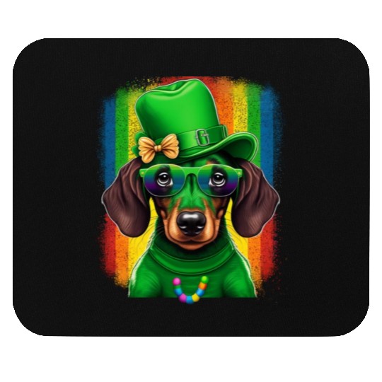 St. Patricks Day Dachshund Wiener Dog Shamrock Mouse Pads
