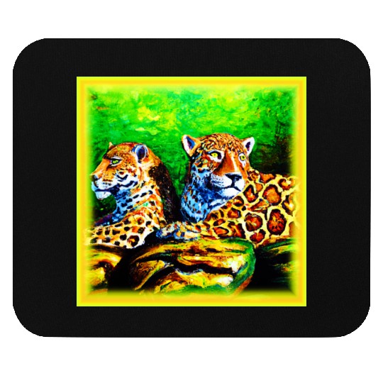 Cute Painting of The Jaguars. Buy Now Mouse Pads