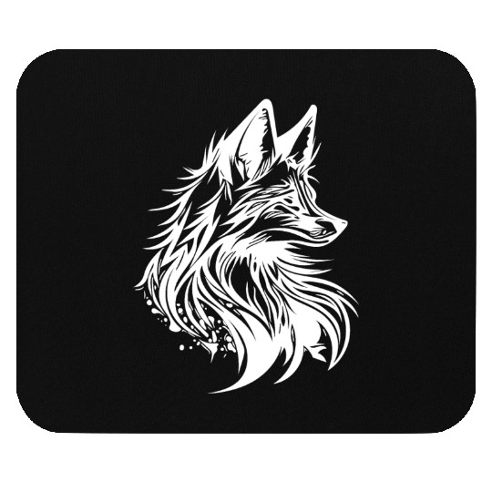 Little Cunning Fox Portrait Tattoo Ink Mouse Pads