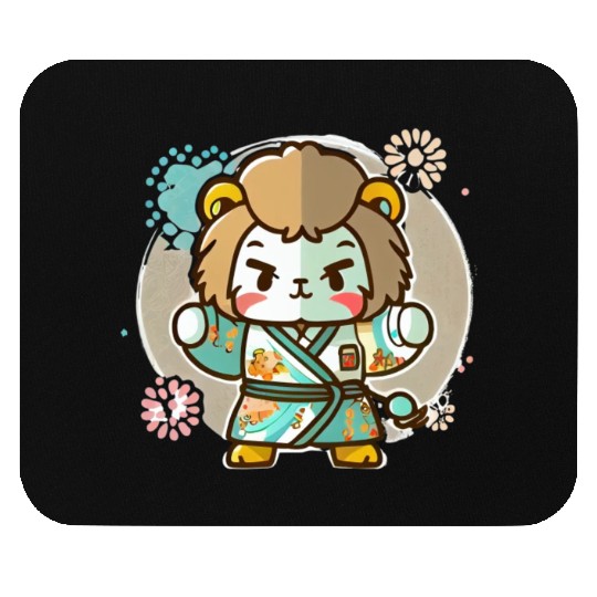 Lion kimono Mouse Pads