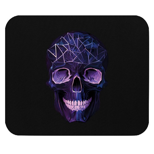 Purple Violet Geometric Design Skull Mouse Pads