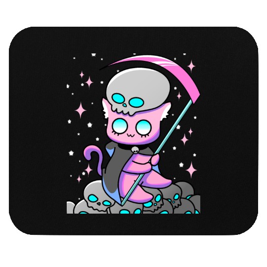 Kawaii Pastel Goth Anime Tarot Card Death Cute Wit Mouse Pads
