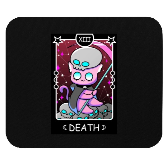 Kawaii Pastel Goth Tarot Card Death Grim Reaper Cu Mouse Pads